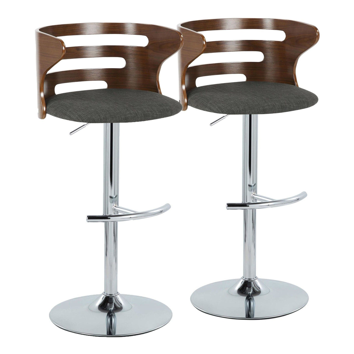 Cosi - Adjustable Barstool (Set of 2) - Walnut And Charcoal