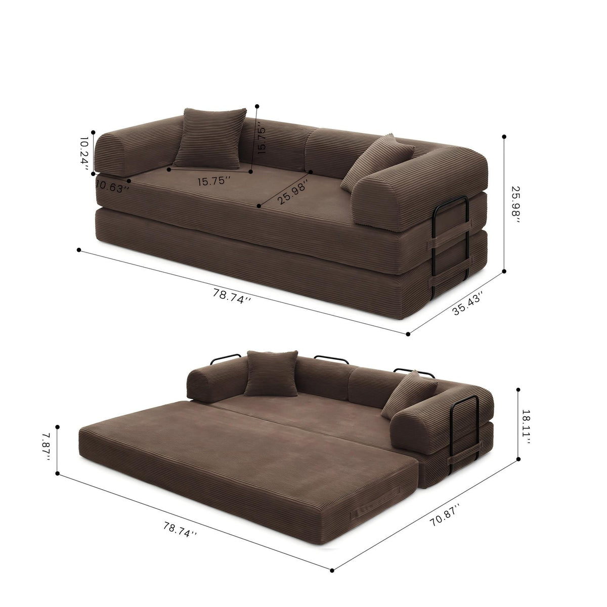 Convertible Foldable Floor Sofa Bed For Living Room