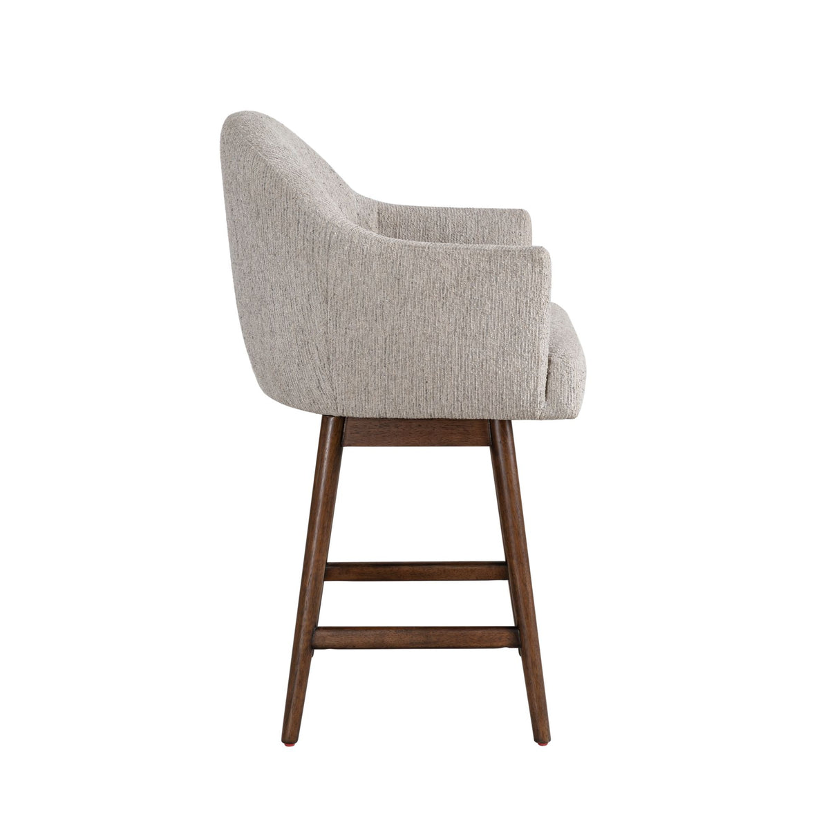 Jaxon - Brown Solid Wood Upholstered 26" Counter Height Swivel Barstool