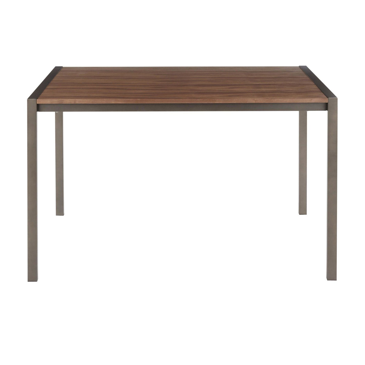 Fuji - Dining Table - Antique Metal With Walnut Wood Top