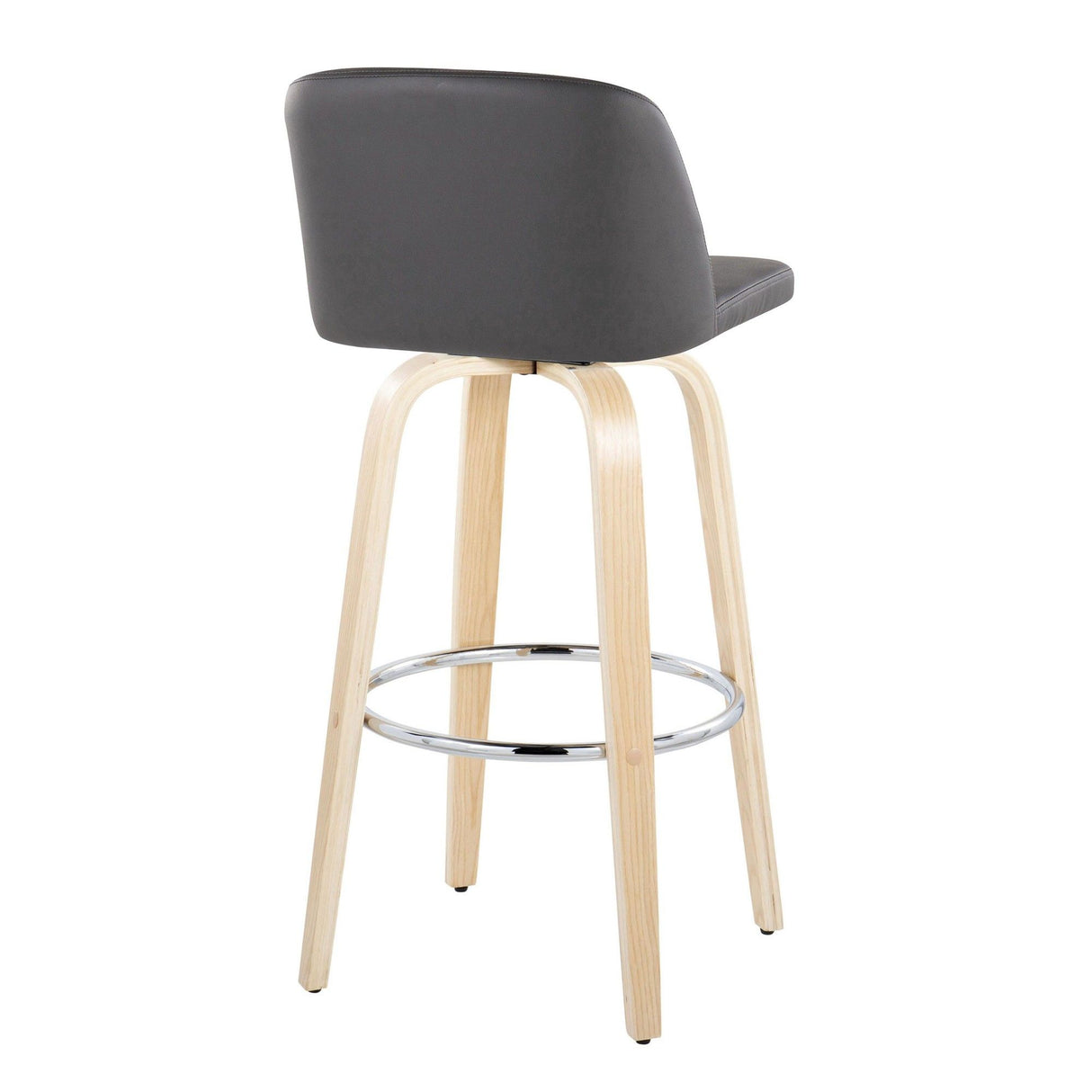 Toriano - 30" Fixed-Height Barstool (Set of 2) - Natural & Chrome Base