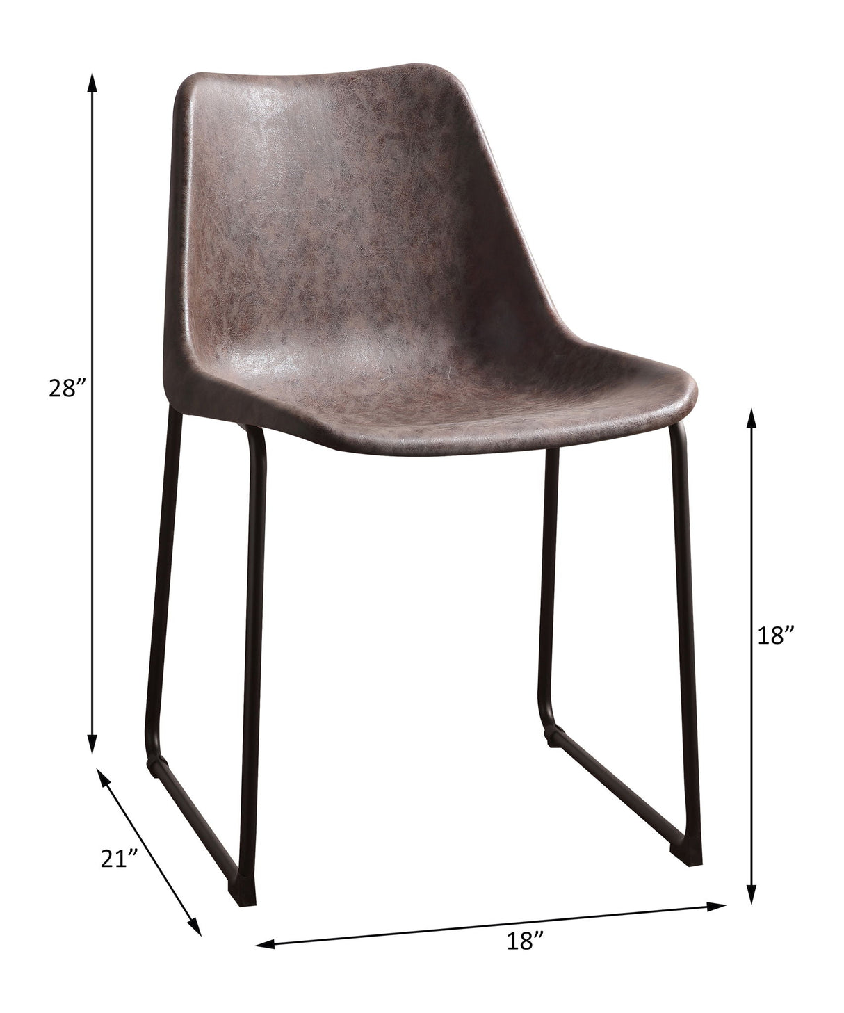 Valgus - Side Chair (Set of 2) - Vintage Mocha & Black
