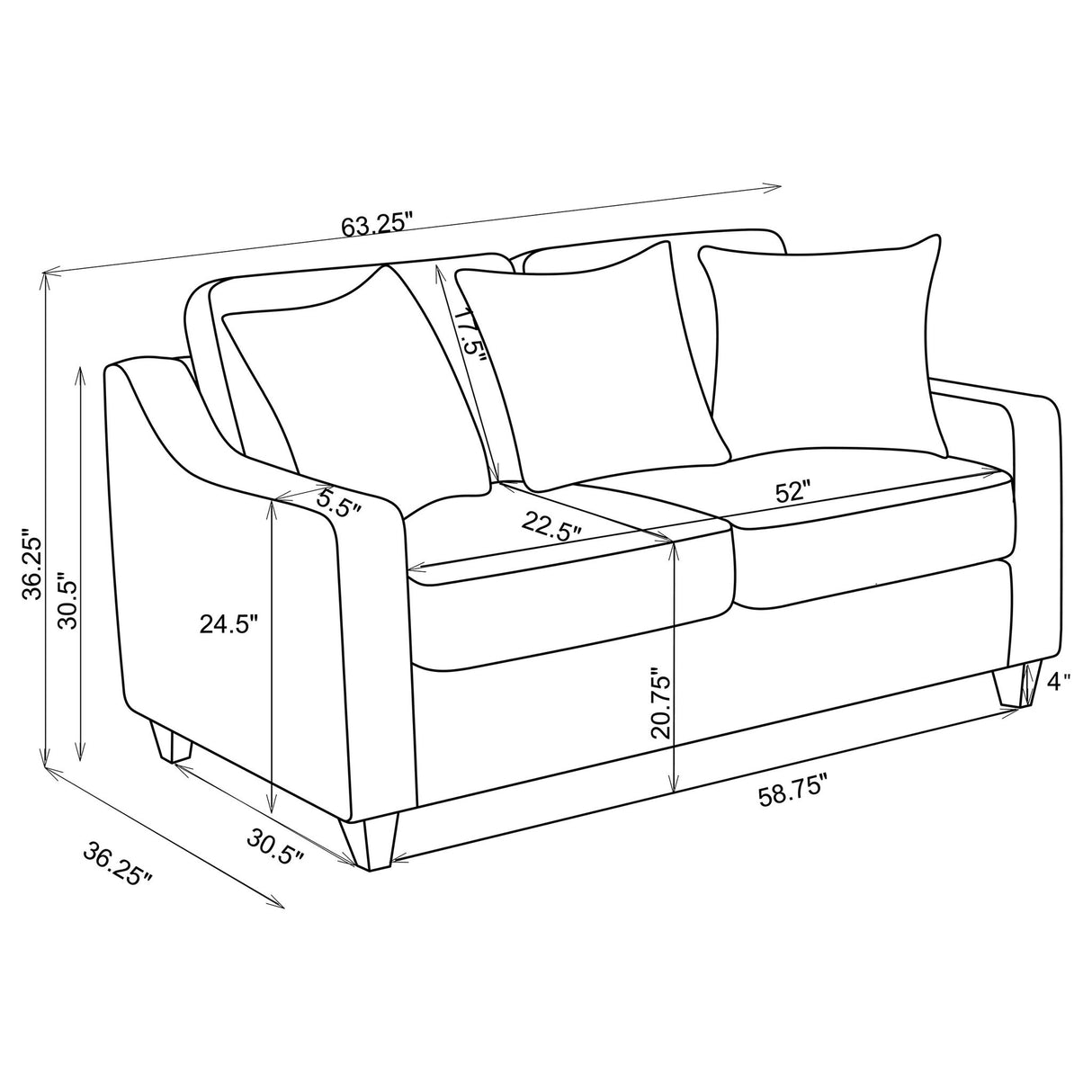 Mahaffey - 2 Piece Track Arm Living Room Set - Beige