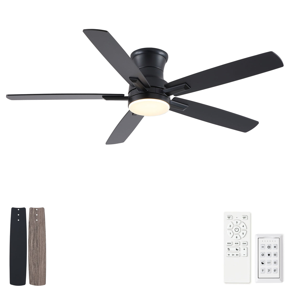 Mordern Flush Mount Ceiling Fan With Light And Remote Control