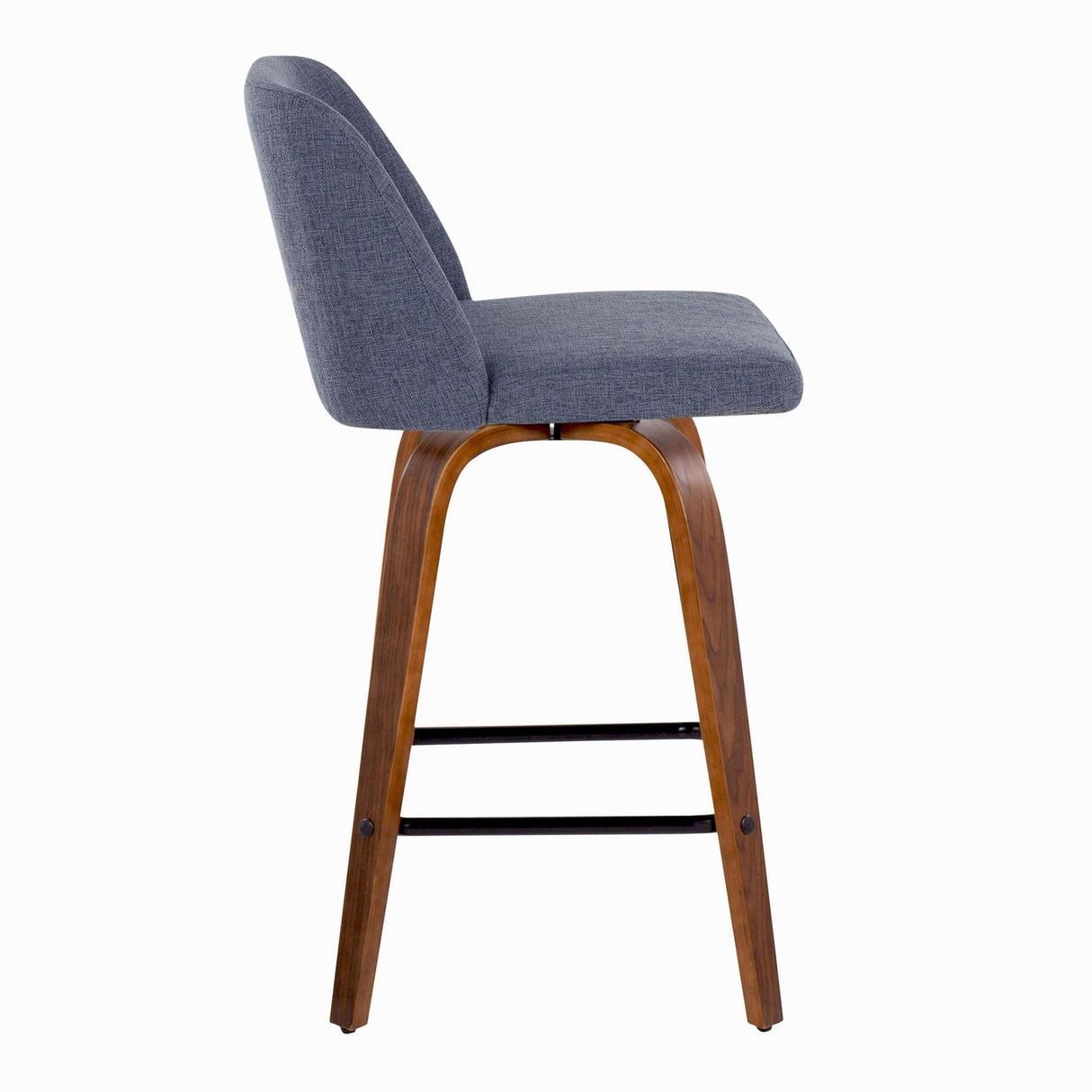 Tintori - Counter Stool (Set of 2) - Walnut Wood And Square Footrest
