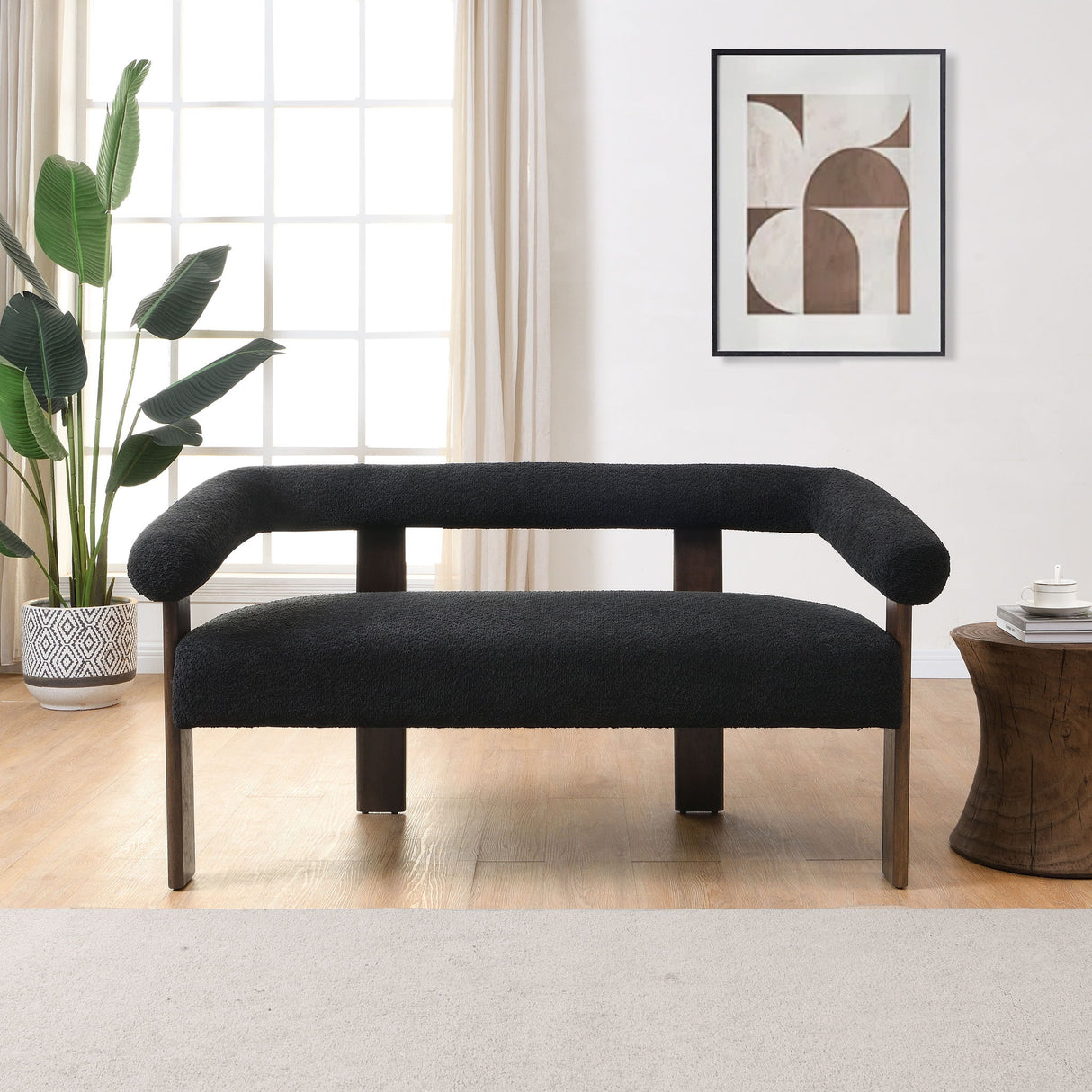 Modern Round Armrest Loveseat