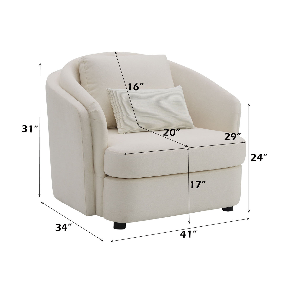 Mariko - 3 Piece Living Room Set Sofa Loveseat Chair - Beige