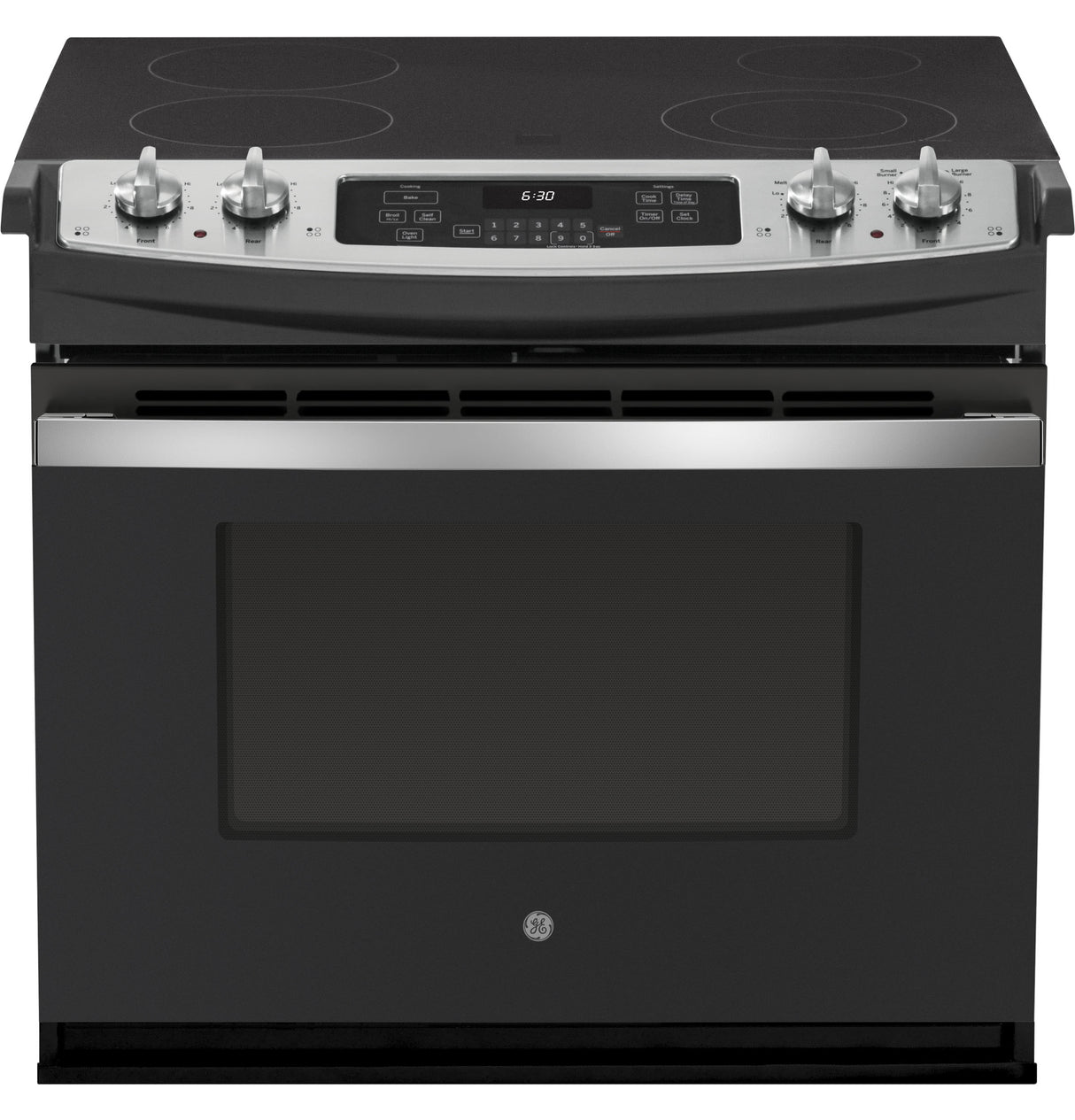 GE JD630STSS - 30 in. 4.4 cu. ft. Drop-In Electric Range with Smoothtop Burners - Stainless Steel