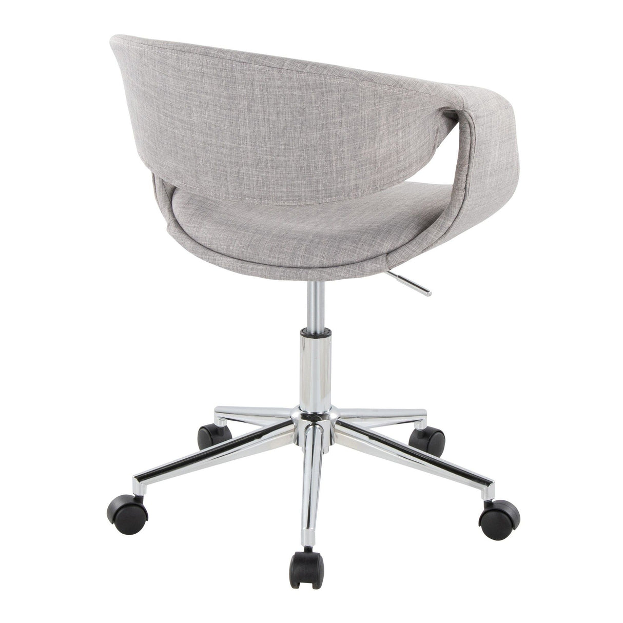 Curvo - Upholstered 5-Star Task Chair - Chrome Metal Base