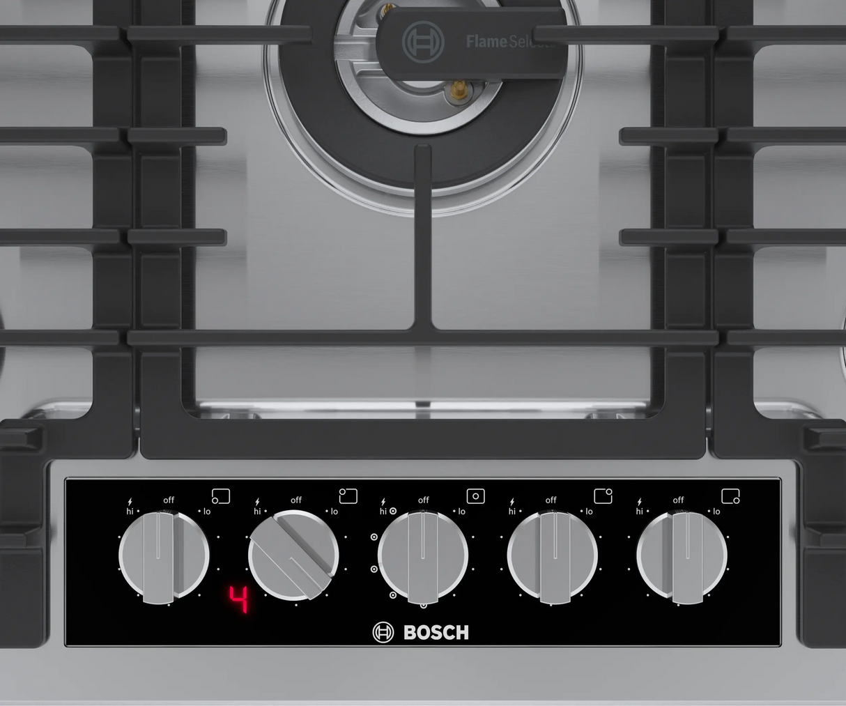 Bosch NGMP059UC knobs and bezel detail