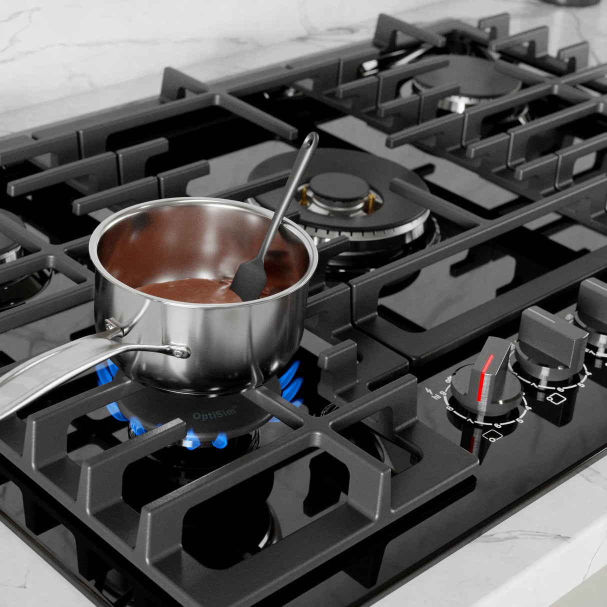 Bosch NGM8049UC gas cooktop melting chocolate on OptiSim burner