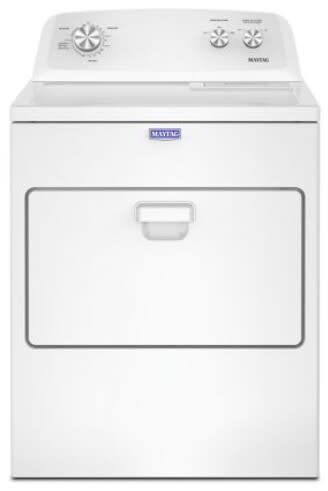 Maytag MED4005SW top load electric dryer front view white