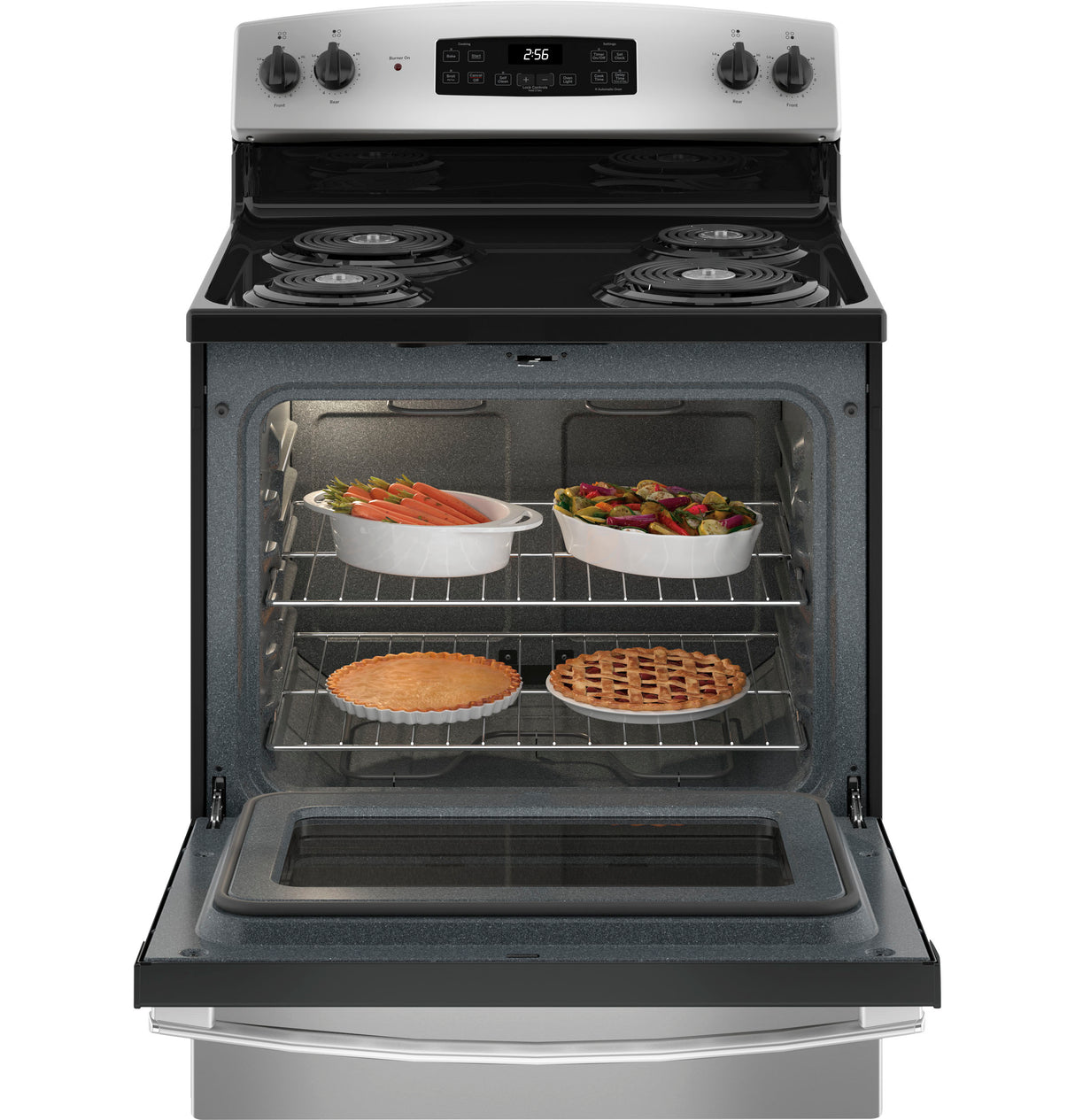 GE JB256RTSS - 30 in. 5 cu. ft. Electric Range with Coil Burners - Stainless Steel
