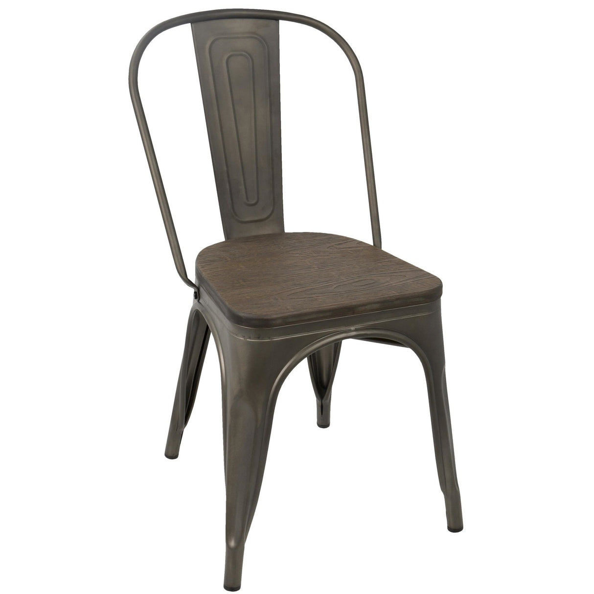 Oregon - Industrial - Farmhouse Stackable Dining Chair (Set of 2) - Antique And Espresso