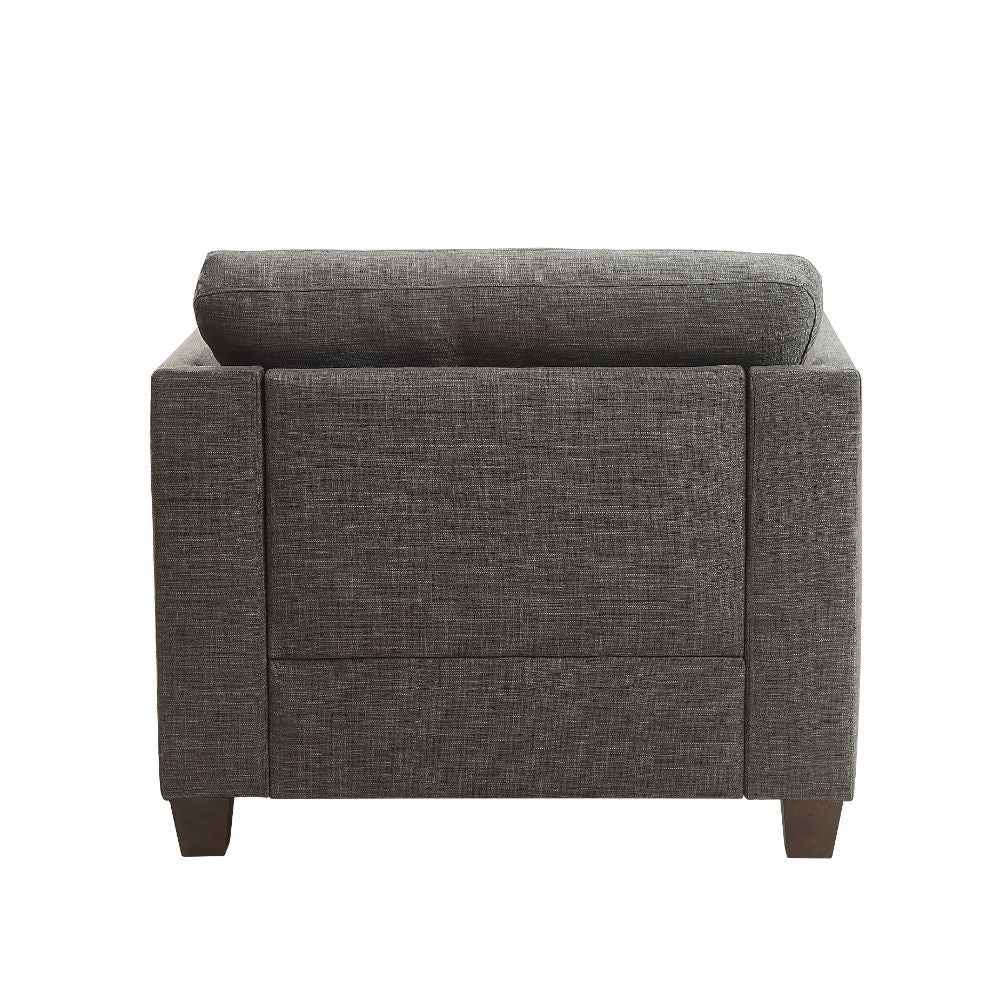 Laurissa - Chair With 3 Pillows - Light Charcoal Linen