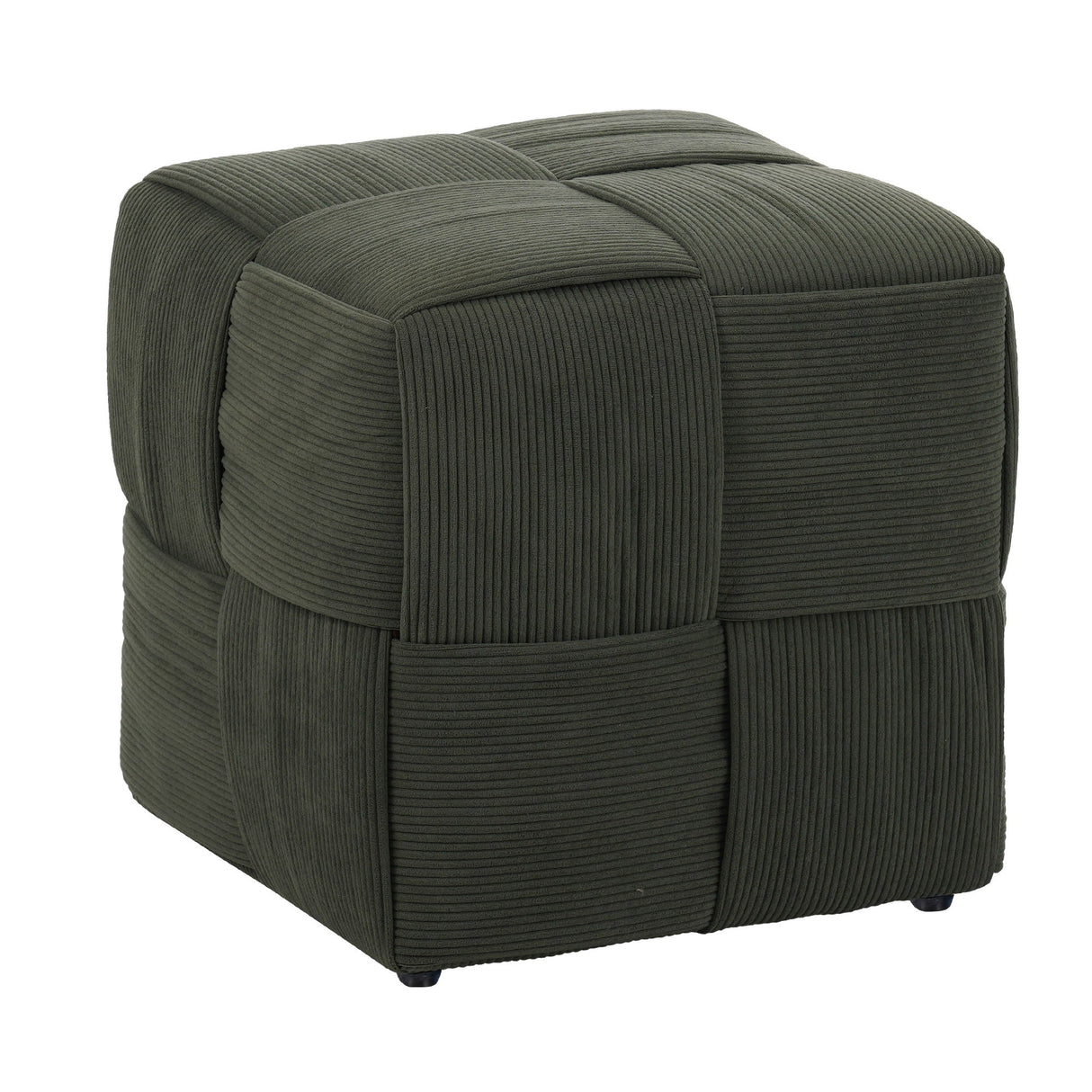 Square Ottoman Foot Rest With Woven Design