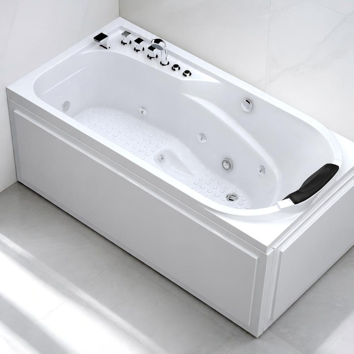 Xavier - Single Corner Massage Bathtub - Milk White