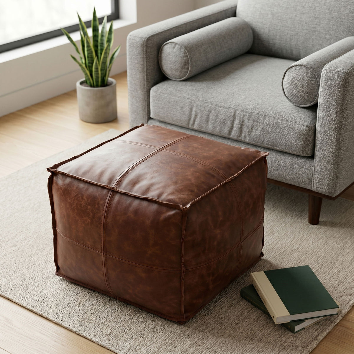 Sheffield - Handcrafted Square Pouf