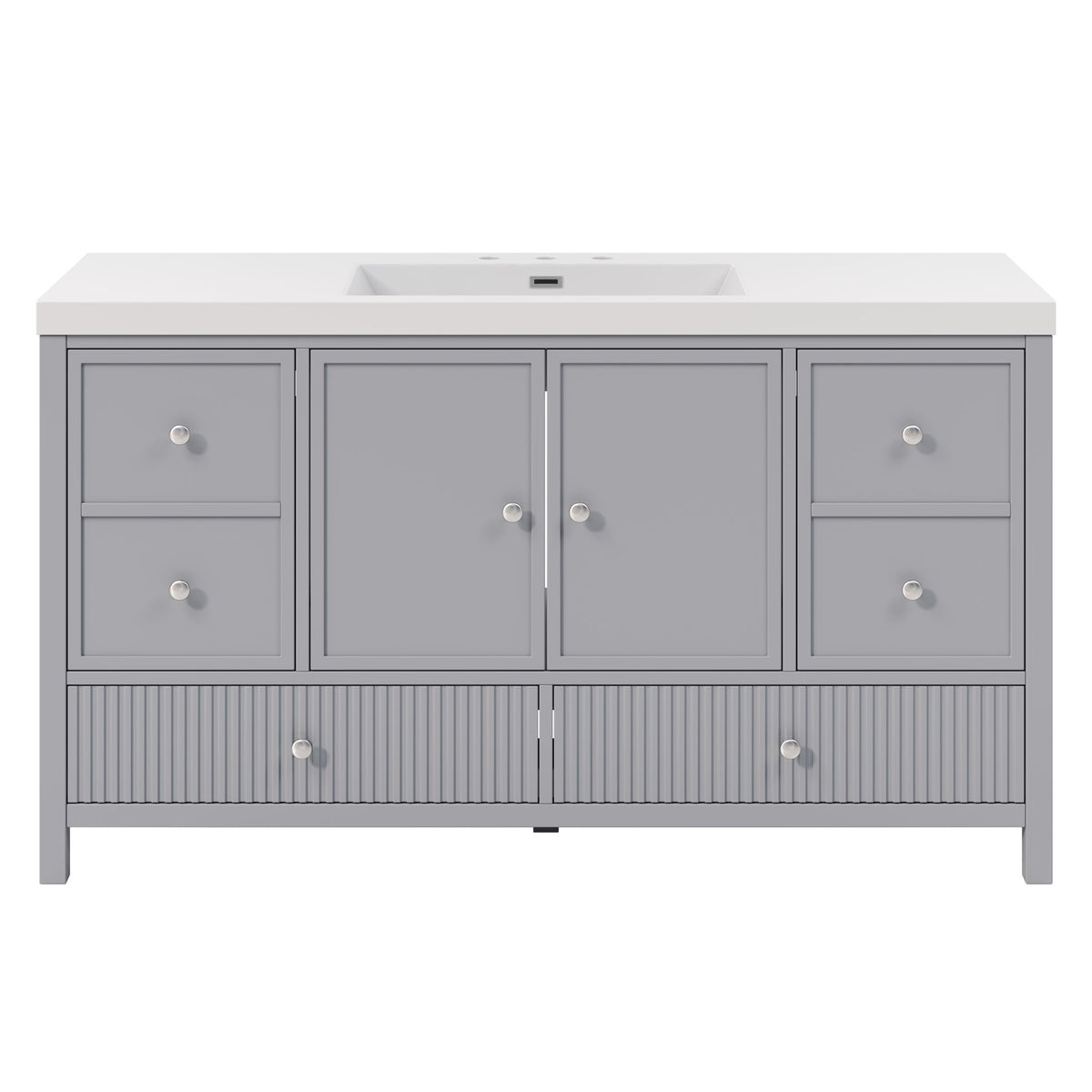 Bathroom Vanity With Separate Sink, Soft Close Doors And 4 Drawers