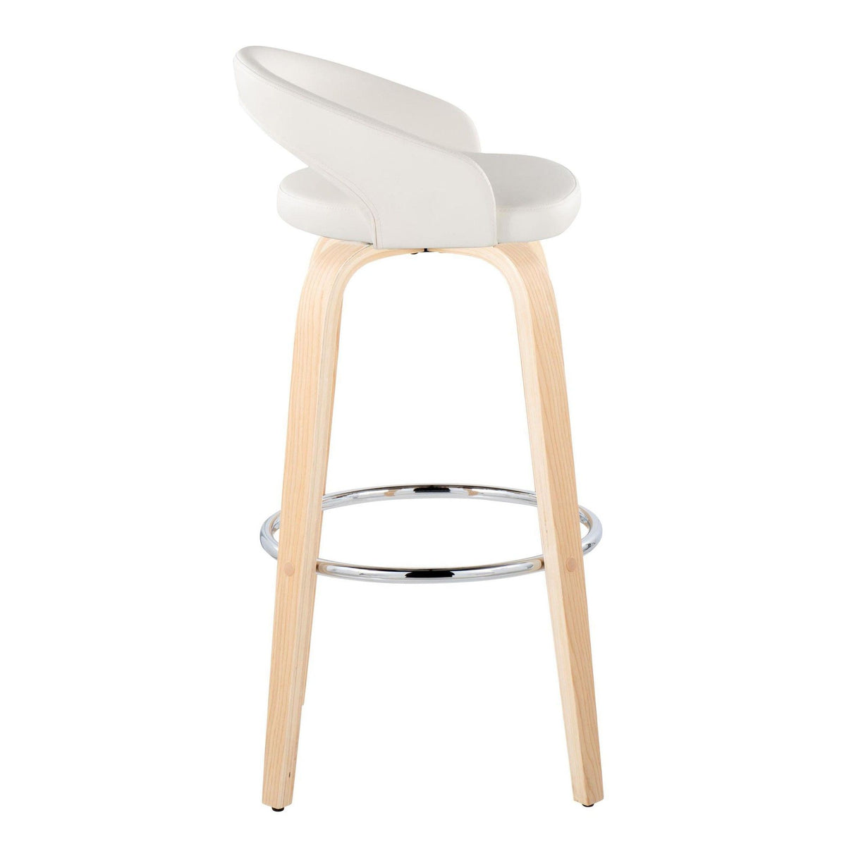 Grotto - 30" Upholstered Fixed-Height Barstool (Set of 2) - Natural Wood