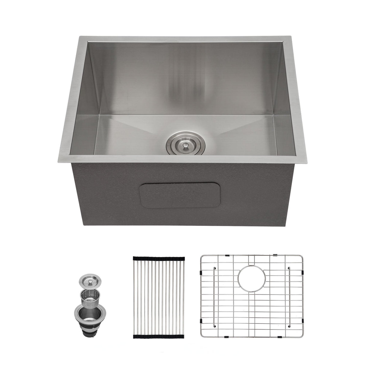 Modern Undermount Stainless Steel Kitchen Sink 16 Gauge, Deep Single Bowl