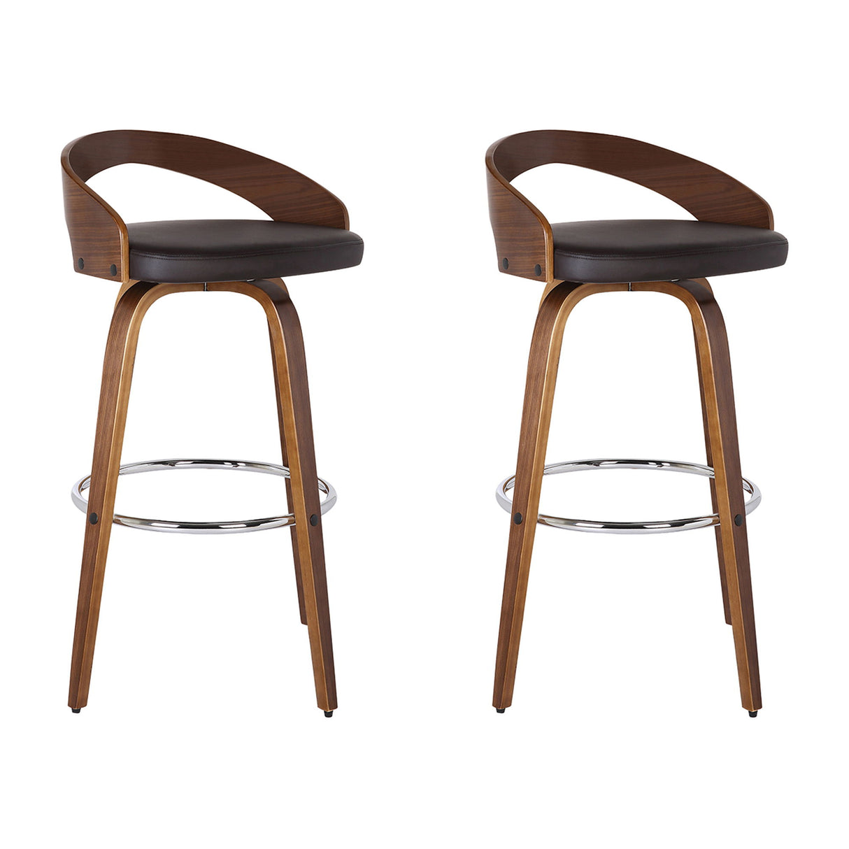 Sonia - 26" Counter Height Swivel Bar Stool - Walnut Wood