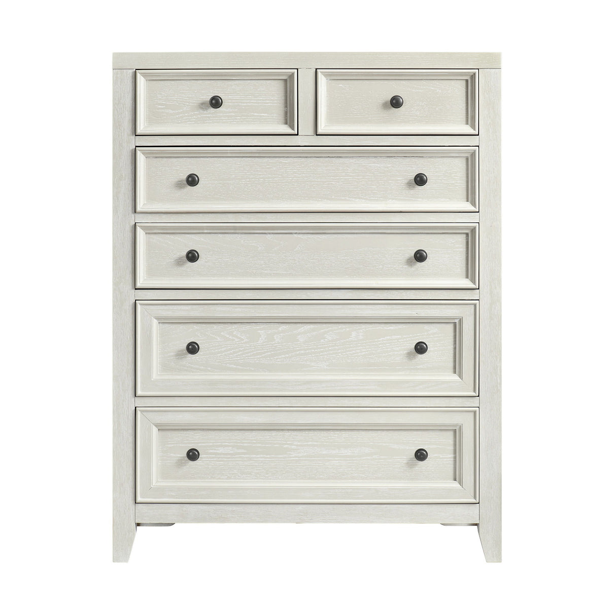 6 Drawer Chest With Knobs And Smooth Slides - White