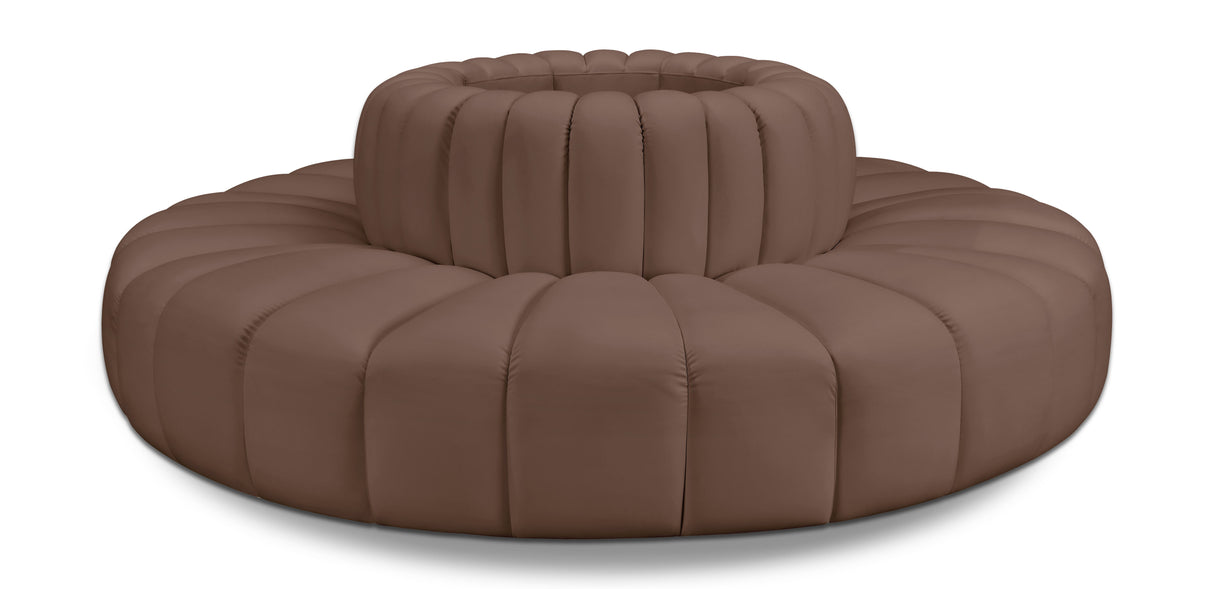 Arc - Faux Leather 8 Piece Round Modular Sofa