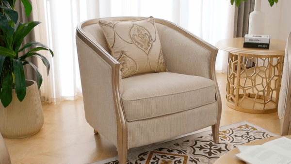 HD-7005 - Chair - Beige / Gold