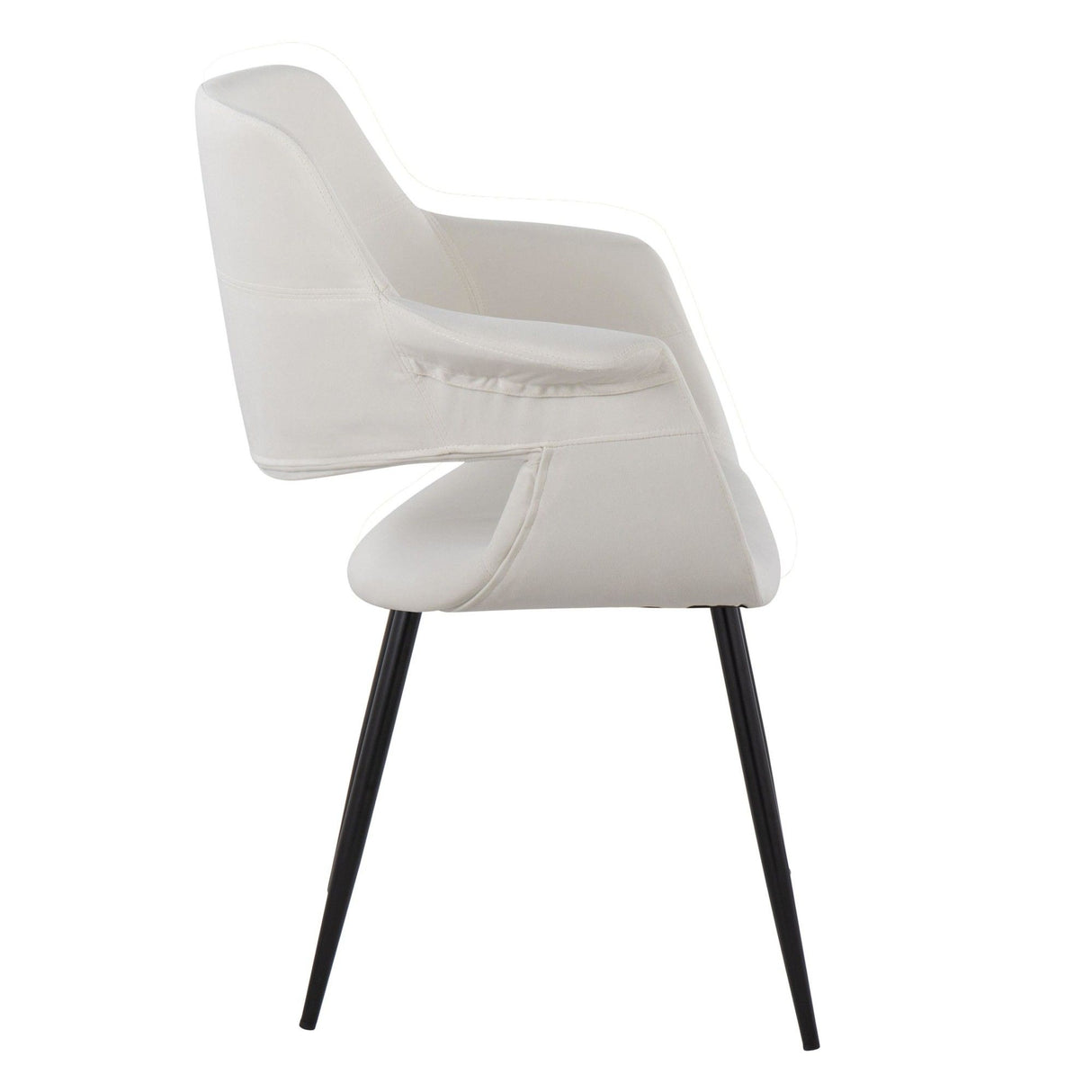 Vintage Flair - Glam/Art Deco Chair (Set of 2) - Black Metal And Cream Velvet