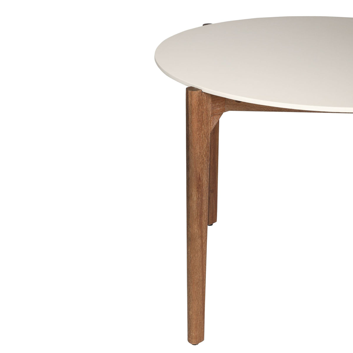 Cove - 42" Round Superstone Outdoor Dining Table, Seats 4 - White & Eucalyptus