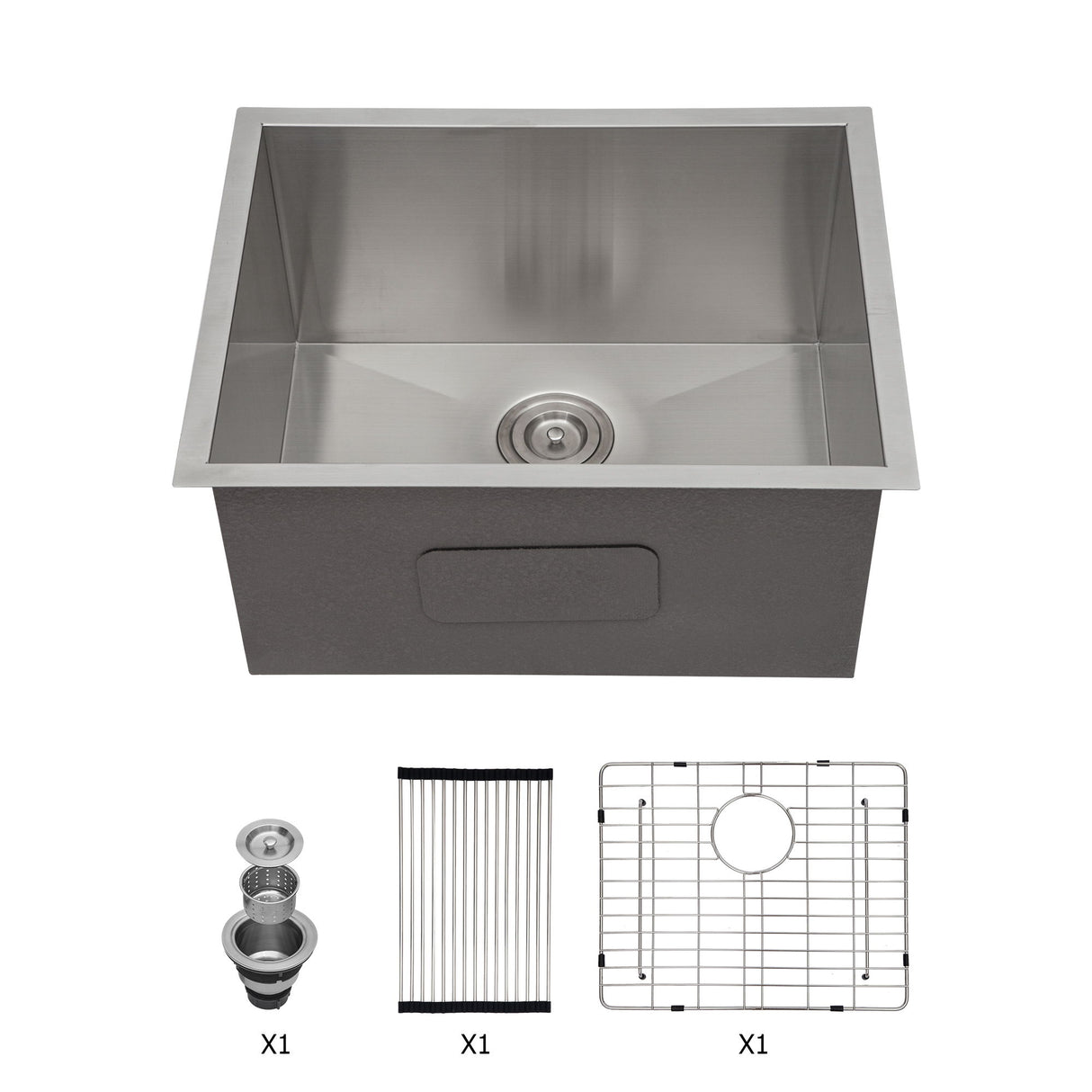 Modern Undermount Stainless Steel Kitchen Sink 16 Gauge, Deep Single Bowl