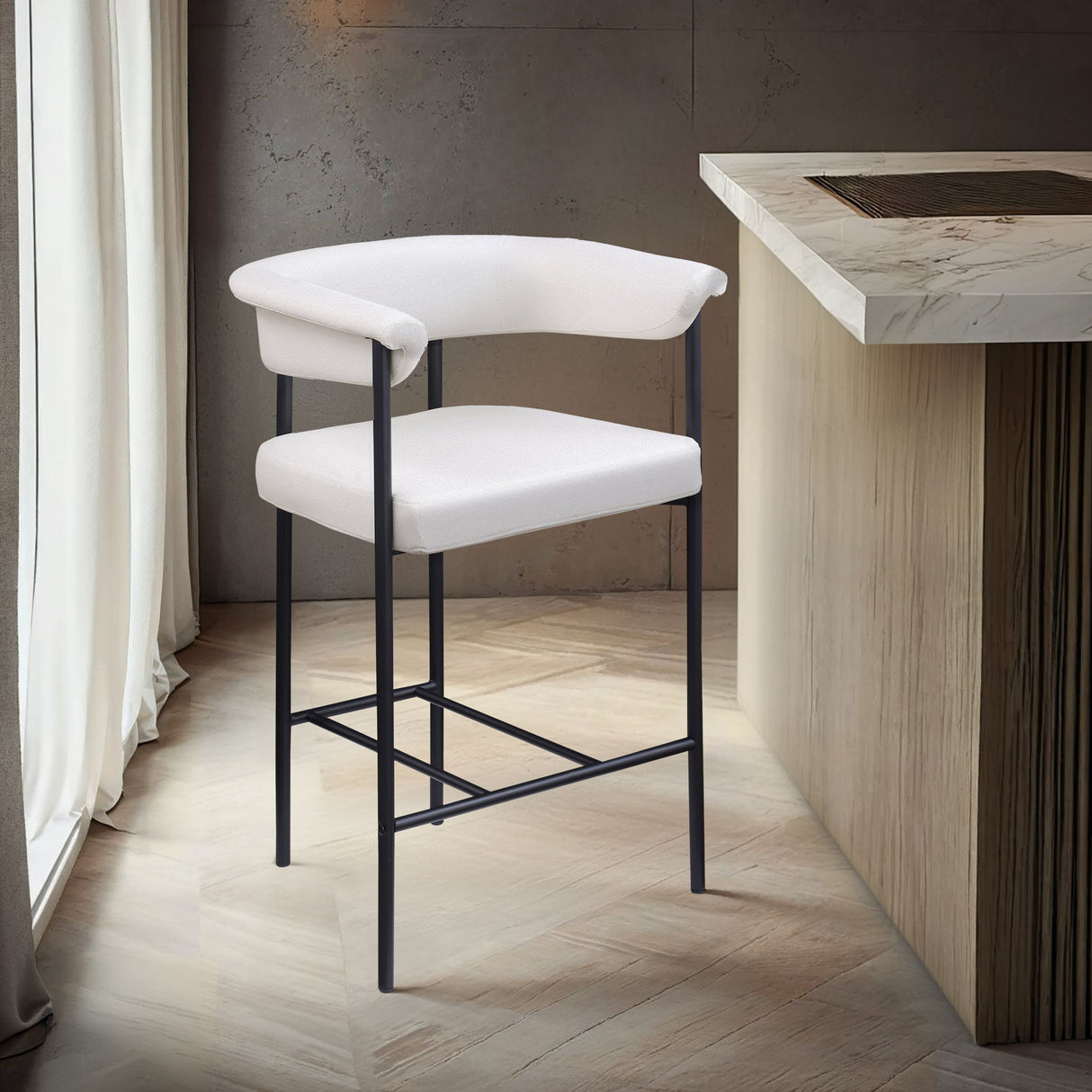 Malin - Faux Leather Counter Stool (Set of 2)