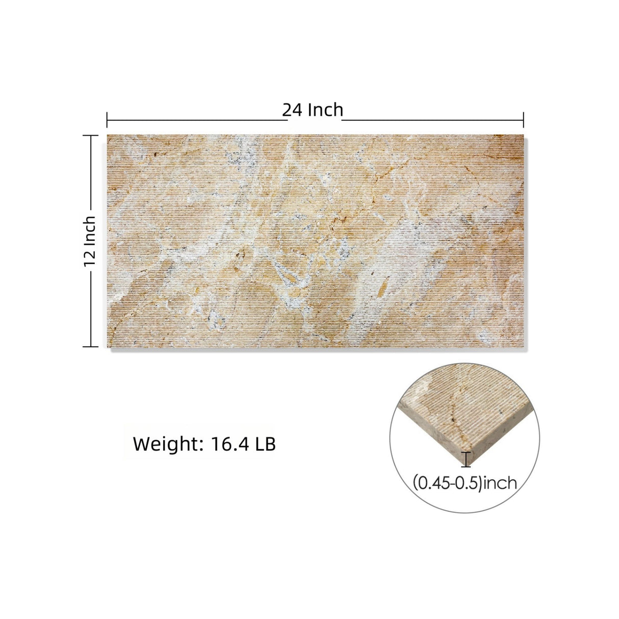 Textured Finished, 3D Tiles For Wall Decoration (Set of 4)