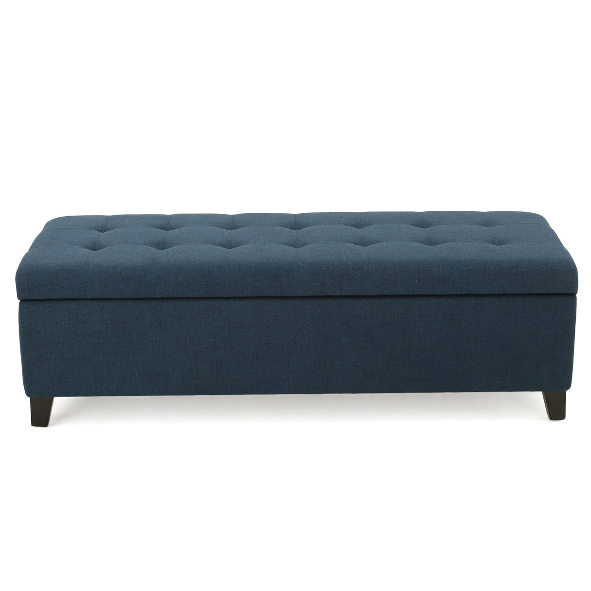 Nebulous - Fabric Upholstered Ottoman With Storage And Diamond Tufted Seat - Navy Blue