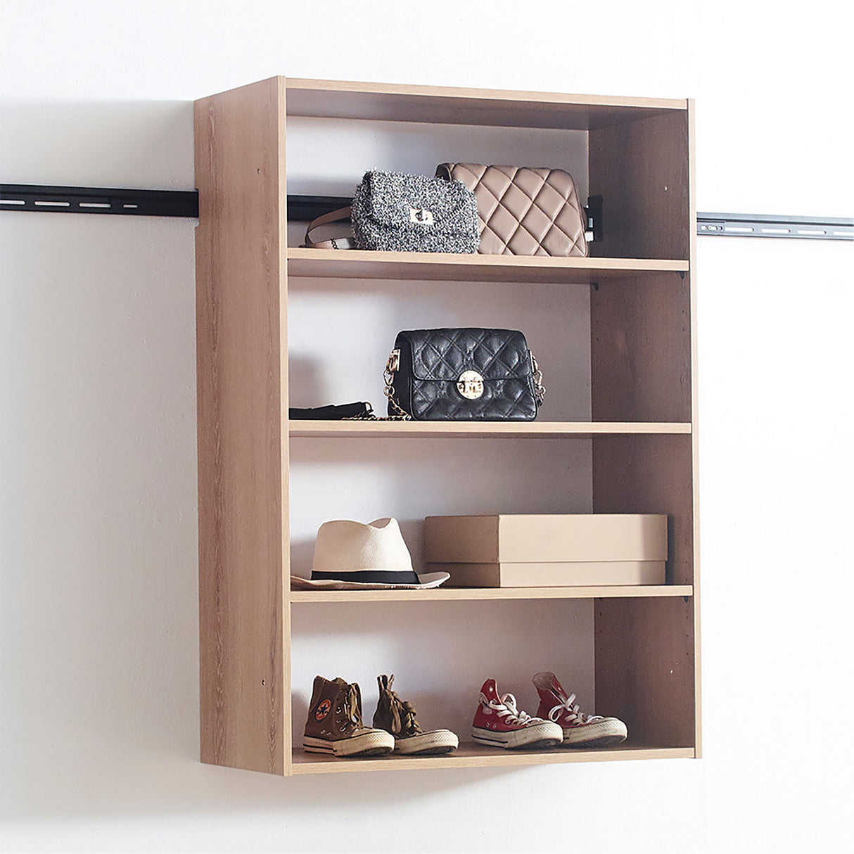 Devi - Wall Mounted Wood Closet System With Modular Design And Ample Storage
