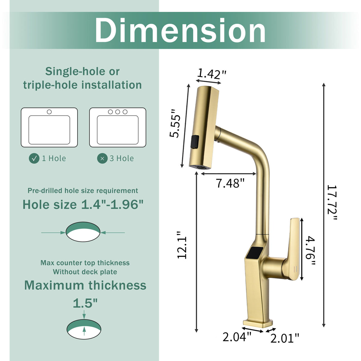 Touchless Kitchen Faucet With LED Display