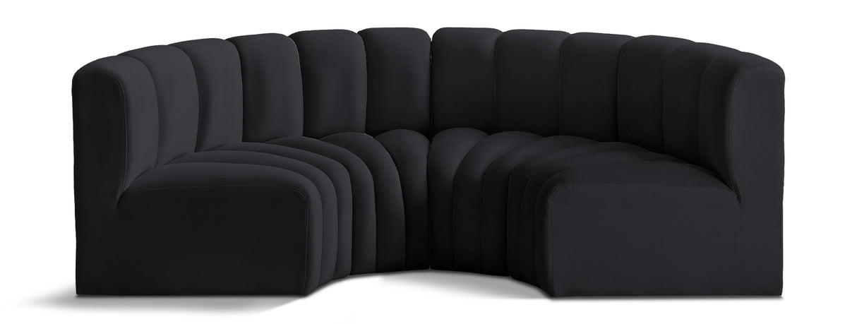 Arc - Velvet 4 Piece U-Shaped Modular Sofa