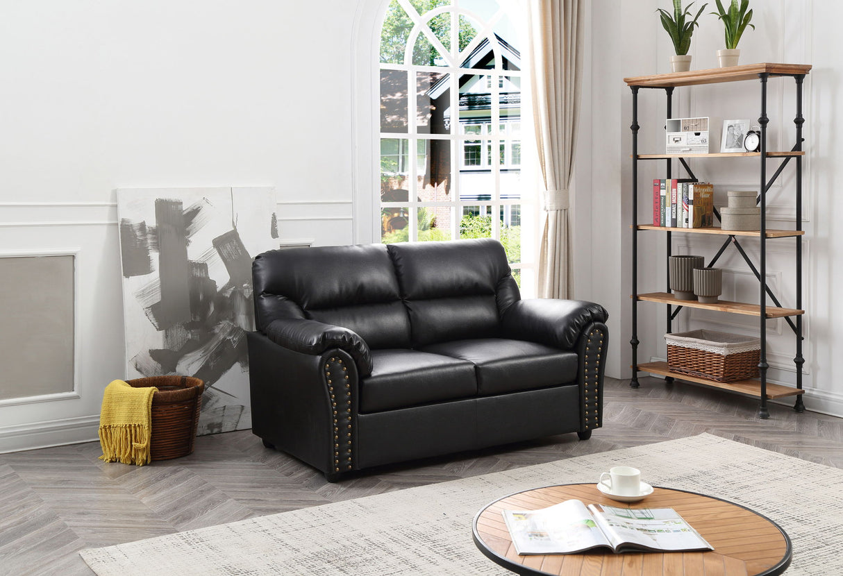 Padded Love Seat For Modern Living - Black