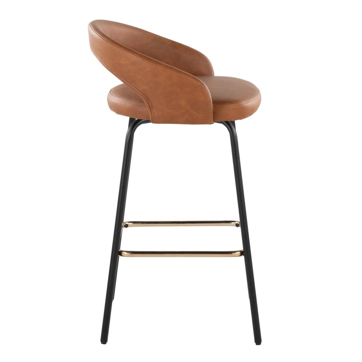 Grotto - Upholstered Fixed-Height Counter Stool - Black Metal