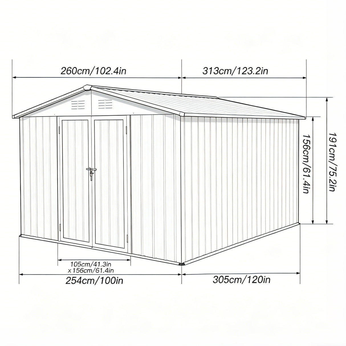 10' x 8' Garden Sheds Outdoor Storage Sheds