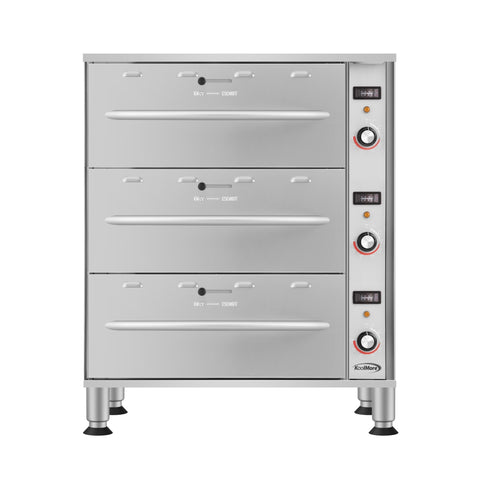 Three-Drawer Commercial Free Standing Warming Drawer in Stainless-Steel (KM-WD-M3)