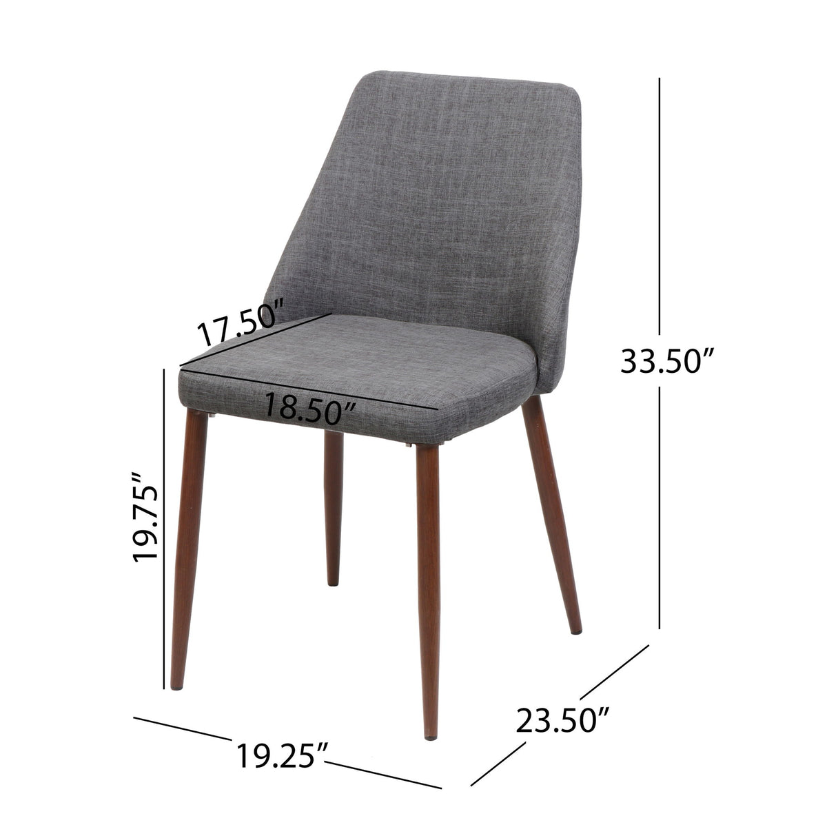 Modern Dining Chair With Iron Legs And Wood Finish