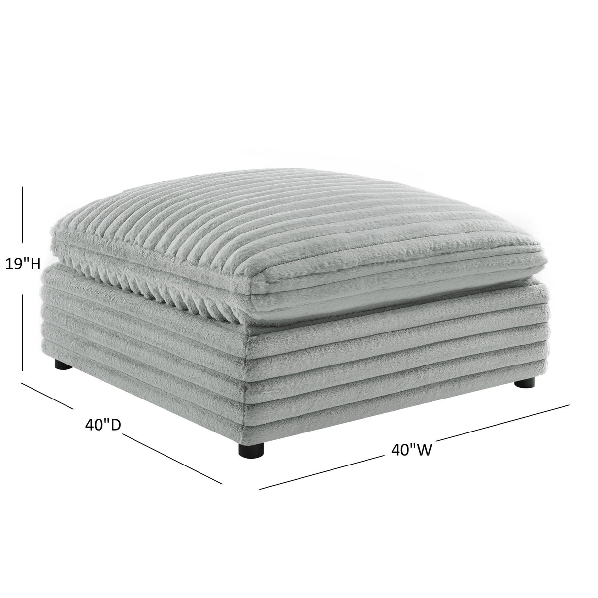 Jenny - Square Ottoman - Gray