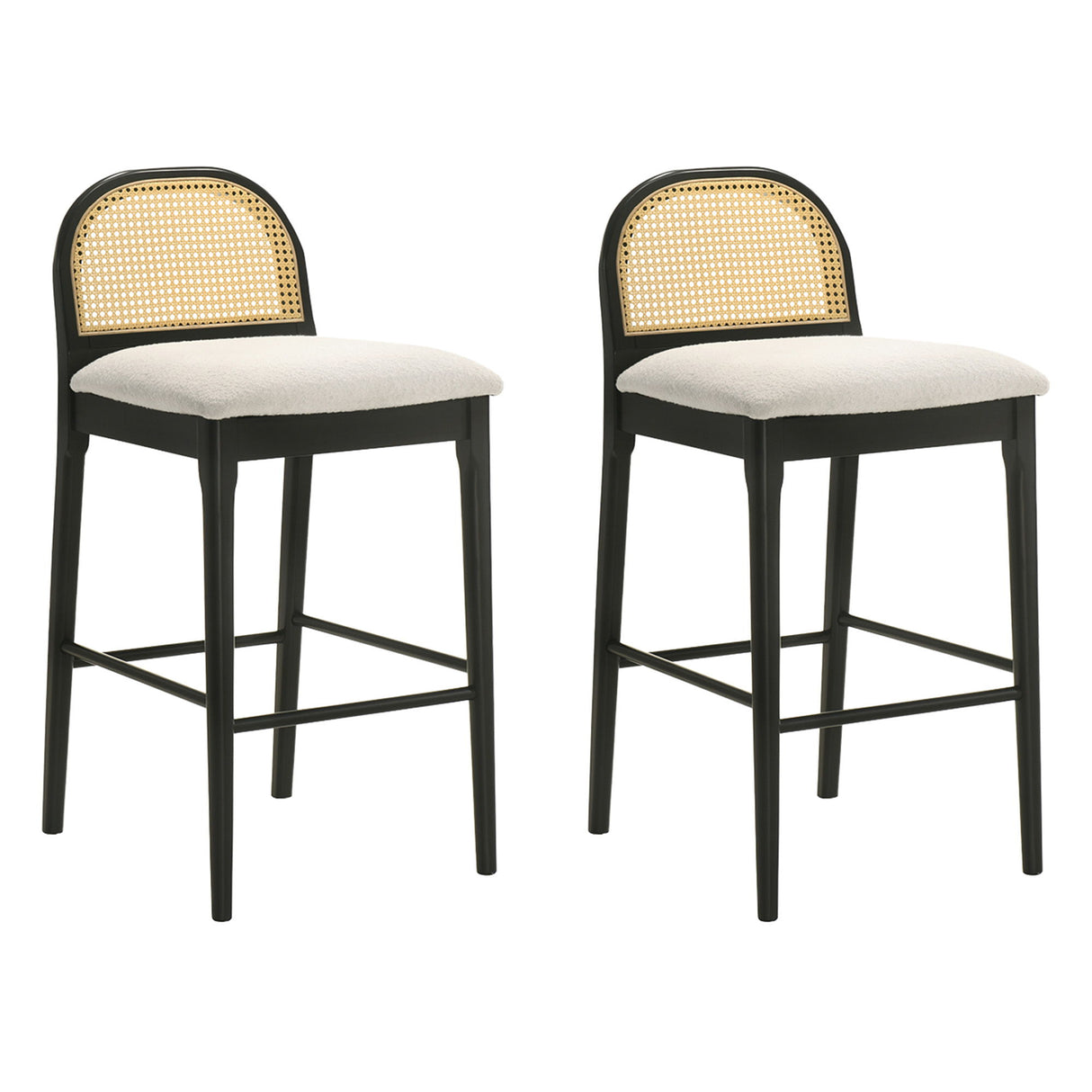 Lucio - Modern Farmhouse Wood Bar Height Kitchen Bar Stool