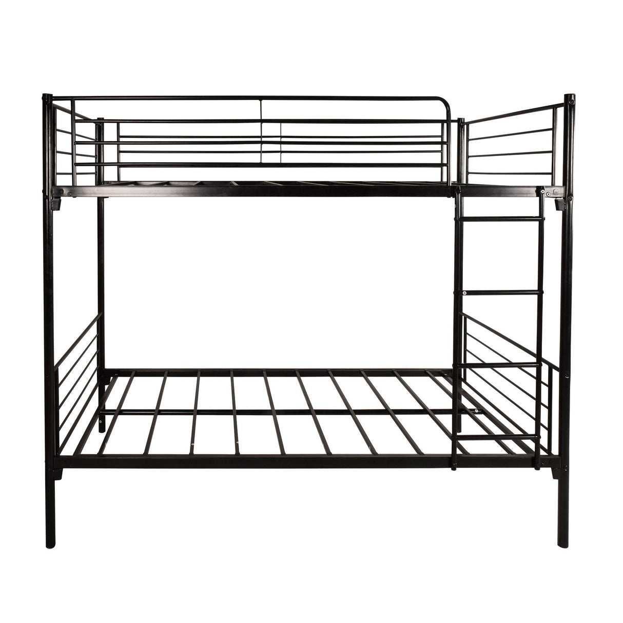 Space Saving Bunk Bed With Metal Frame And Ladder