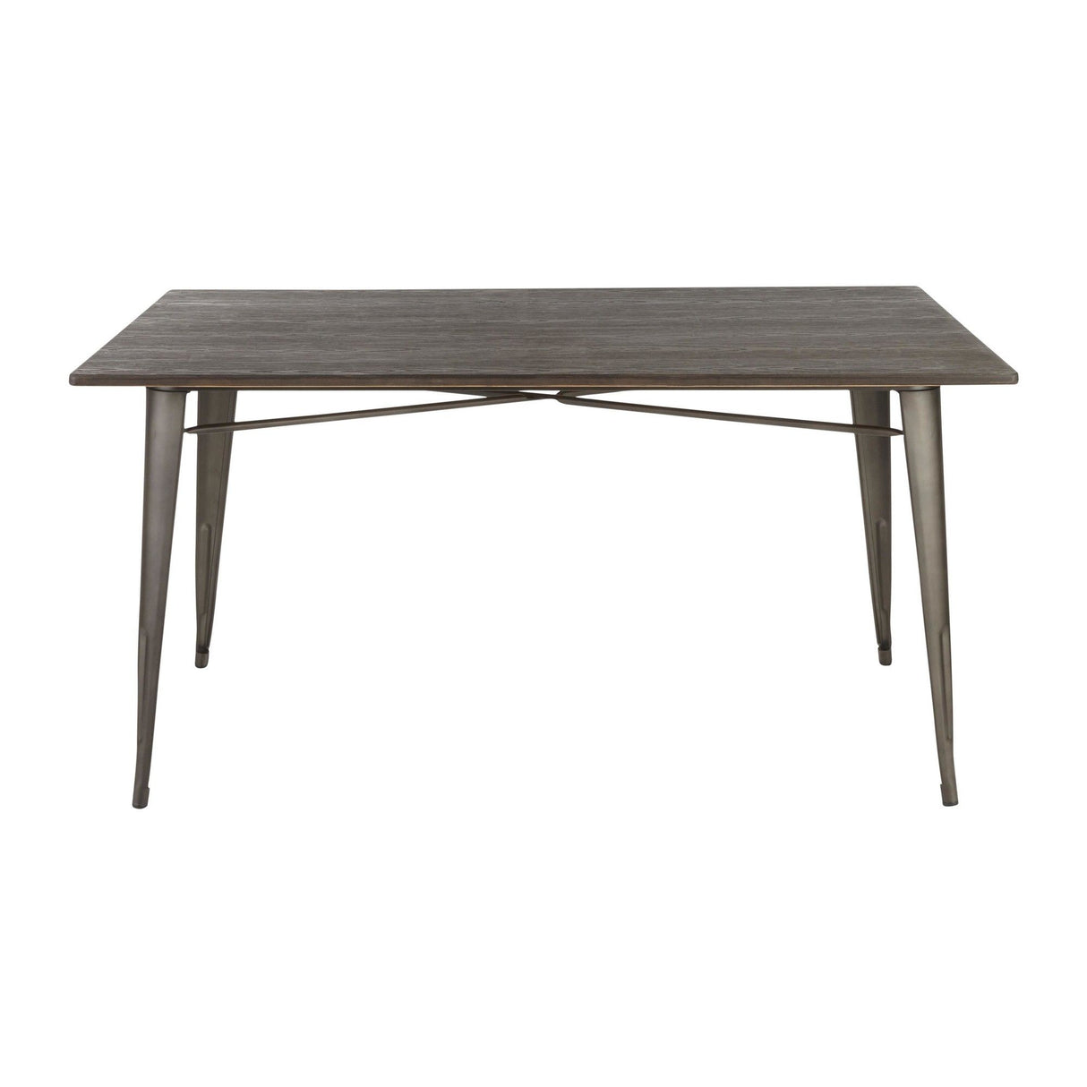 Oregon - 59" Industrial - Farmhouse Dining Table - Antique And Espresso