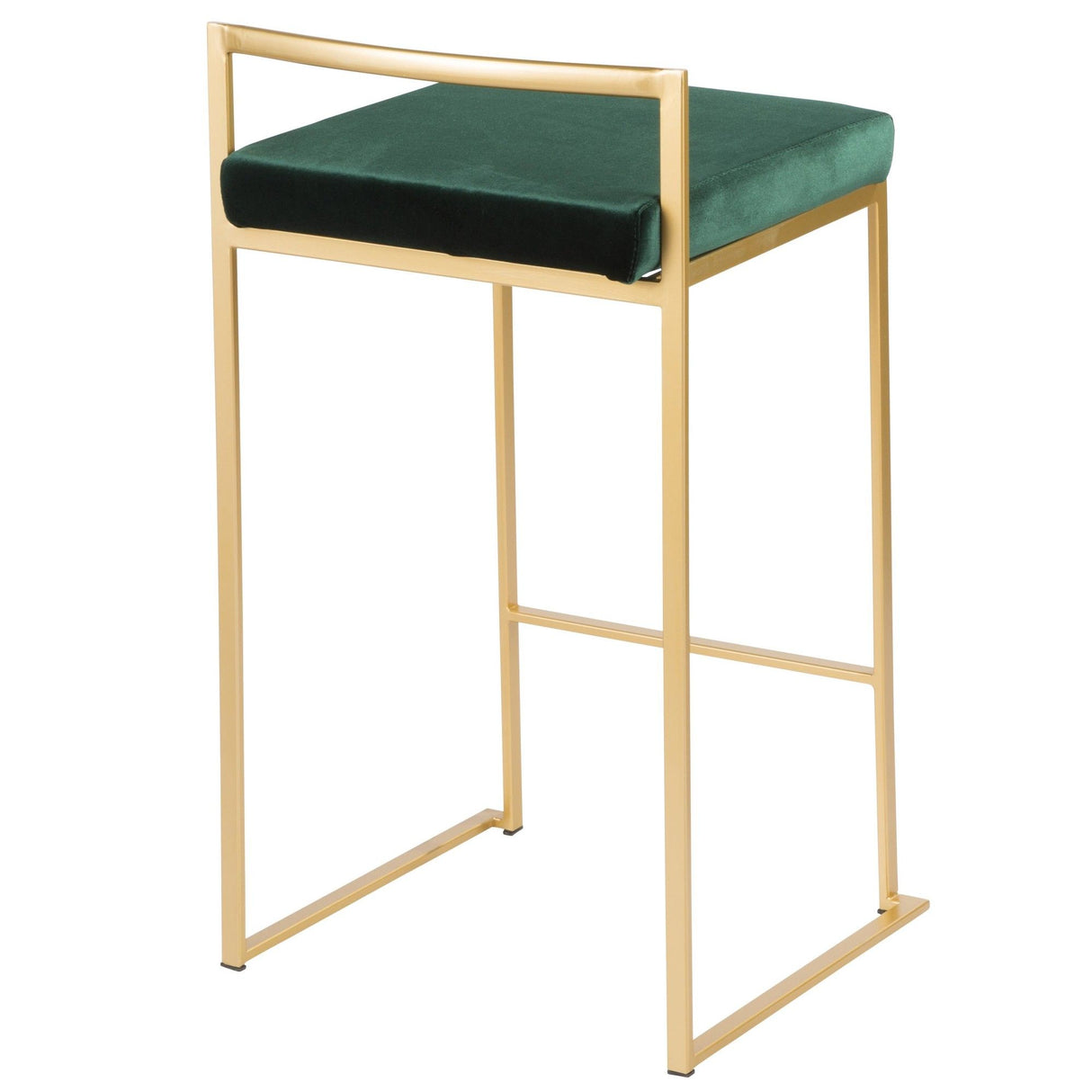Fuji - Counter Stool With Cushion - Gold Legs