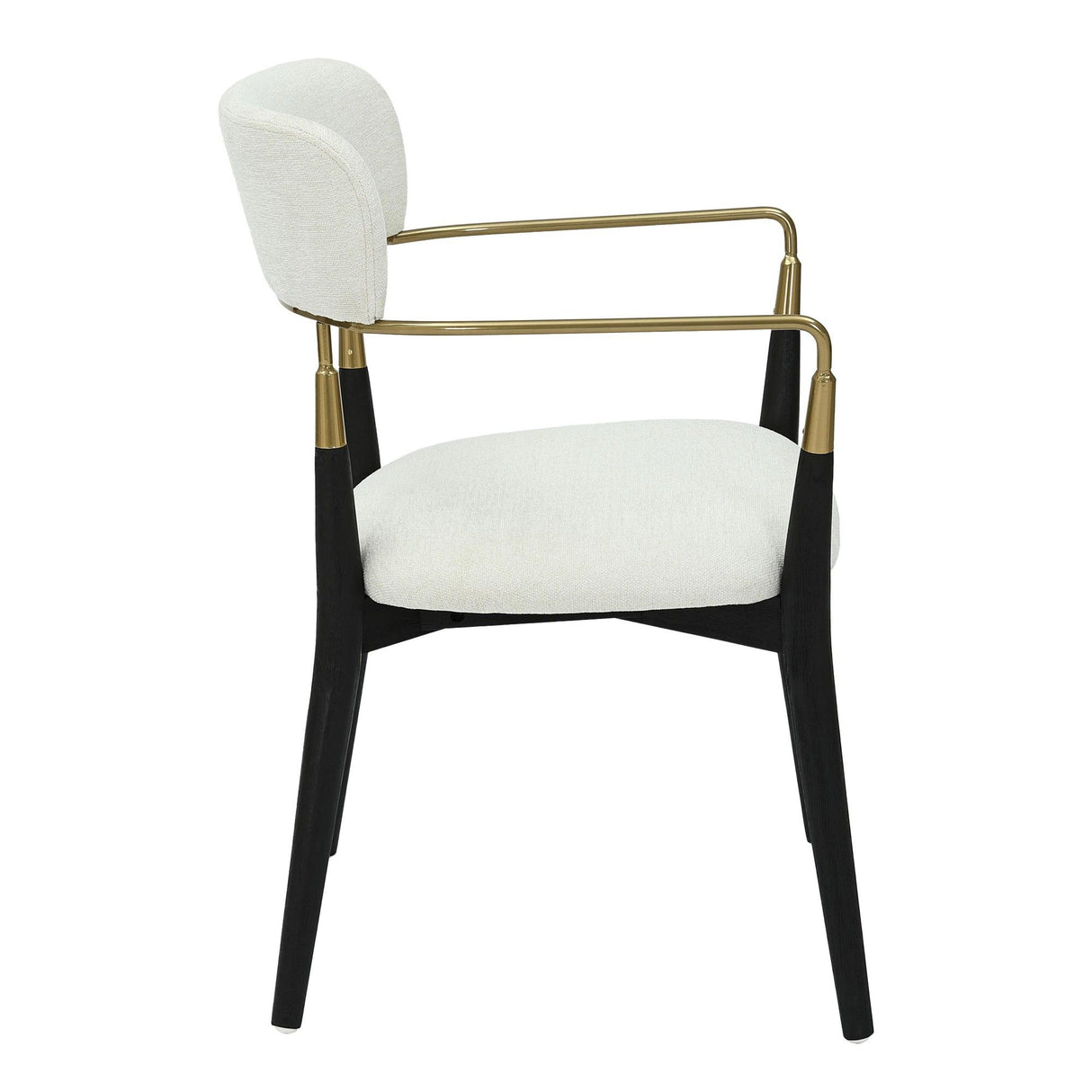 Savannah - Chair (Set of 2) - Black Wood, Gold Metal, Cream Fabric