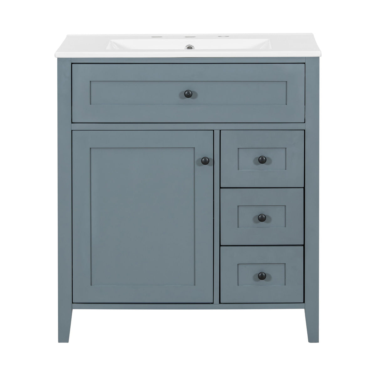 Bathroom Vanity With Sink, 3 Drawers And Adjustable Shelf